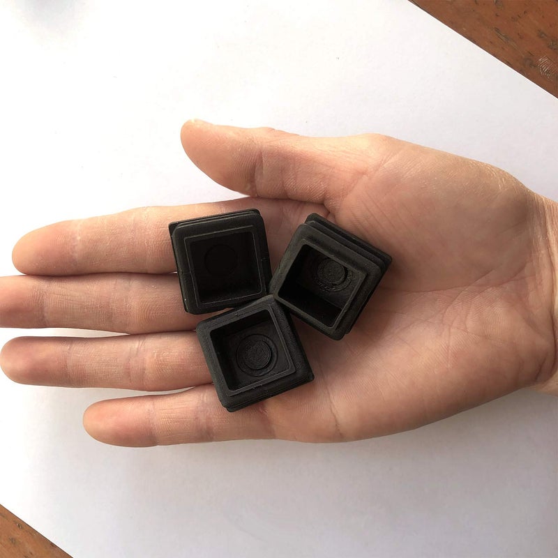 YouU 30 Pcs Square Plastic Plug Black Furniture Chair Leg Foot Cover Cap Tubing Inserts End Cap (25x25mm/1''x1''),Black - Image 4
